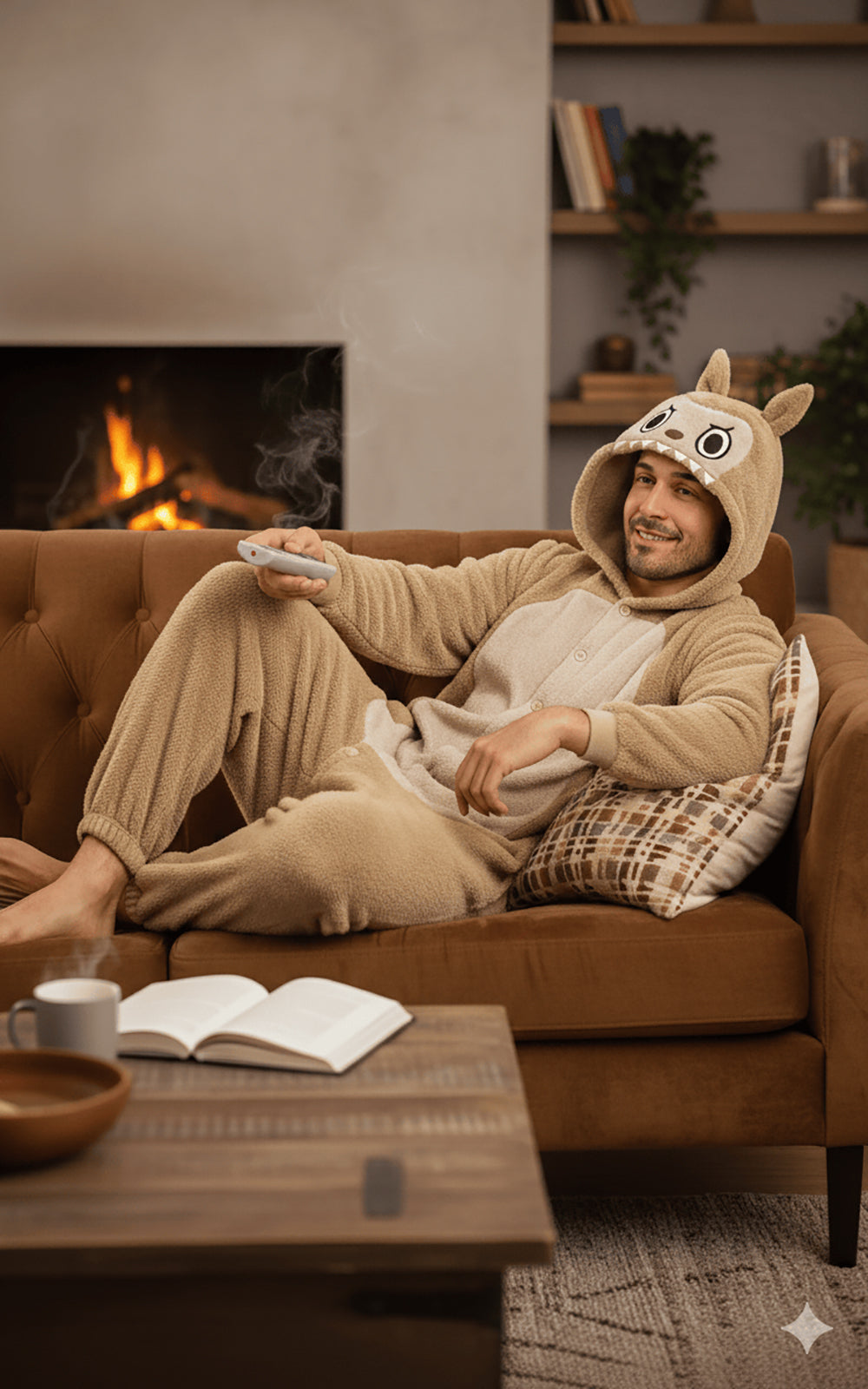 Labubu Pak - Onesie Heren – Maat L (52/54) – Beige