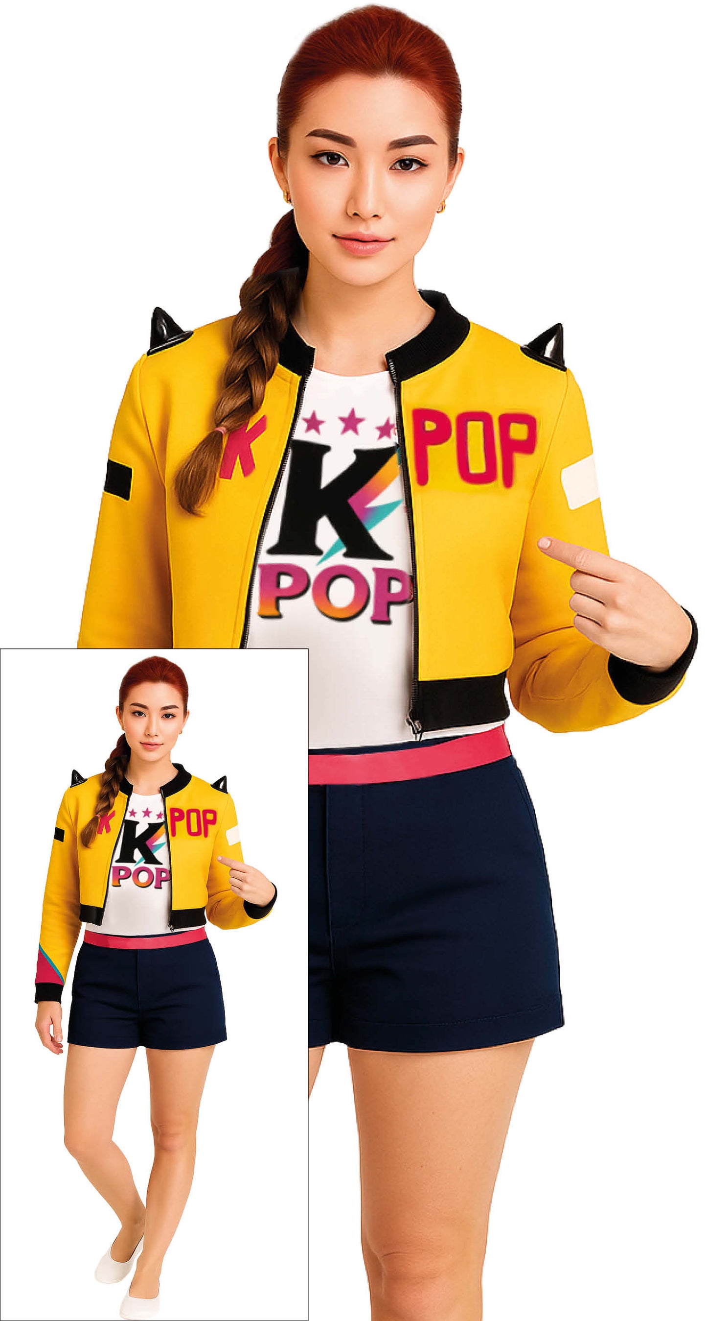 K-Pop Star Nova Dames – Outfit met Jacket, Rok & T-Shirt