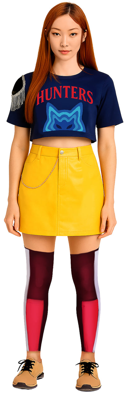 K-Pop Outfit Mira Dames – Set met Rok, Kousen & T-Shirt