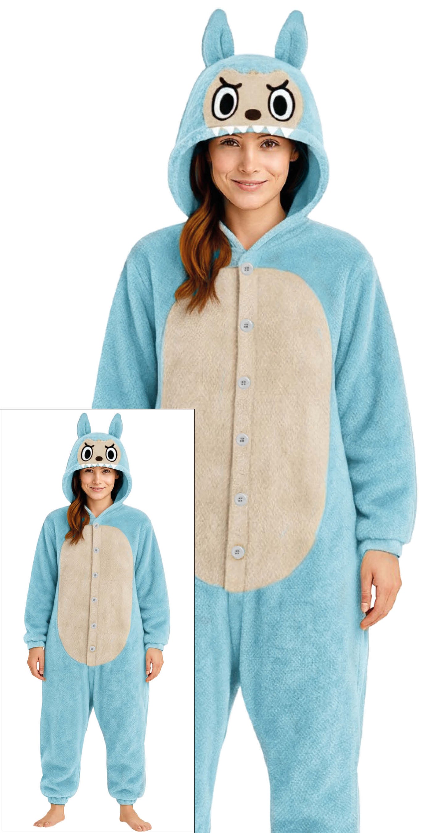 Labubu Pak - Onesie Dames –  Maat L (42/44) – Blauw