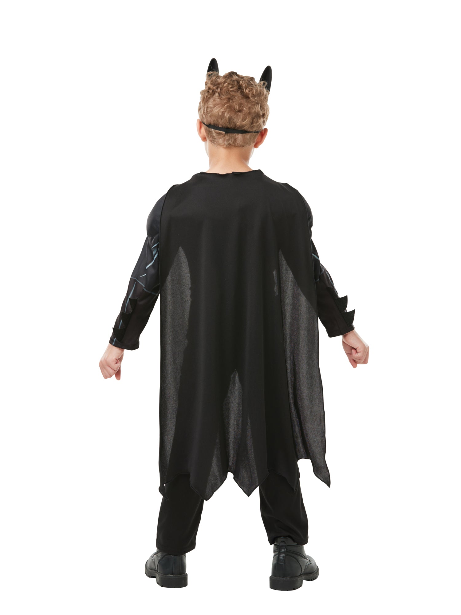 Zwart batman kostuum voor kinderen achterkant