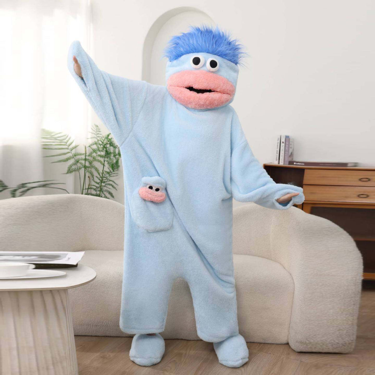 Big mouth onesie blauw