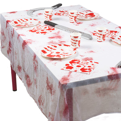 Bloederig polyester tafelkleed voor Halloweenfeest
