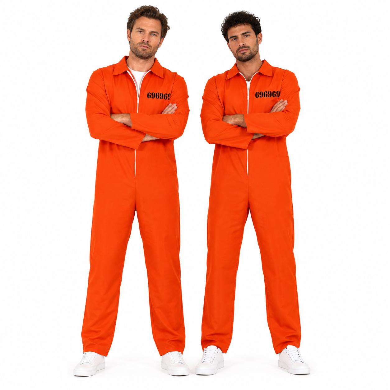 Boevenpak Heren Duo Deal – 2x Oranje Gevangenis Jumpsuit