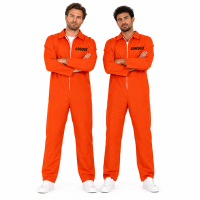 Boevenpak Heren Duo Deal – 2x Oranje Gevangenis Jumpsuit