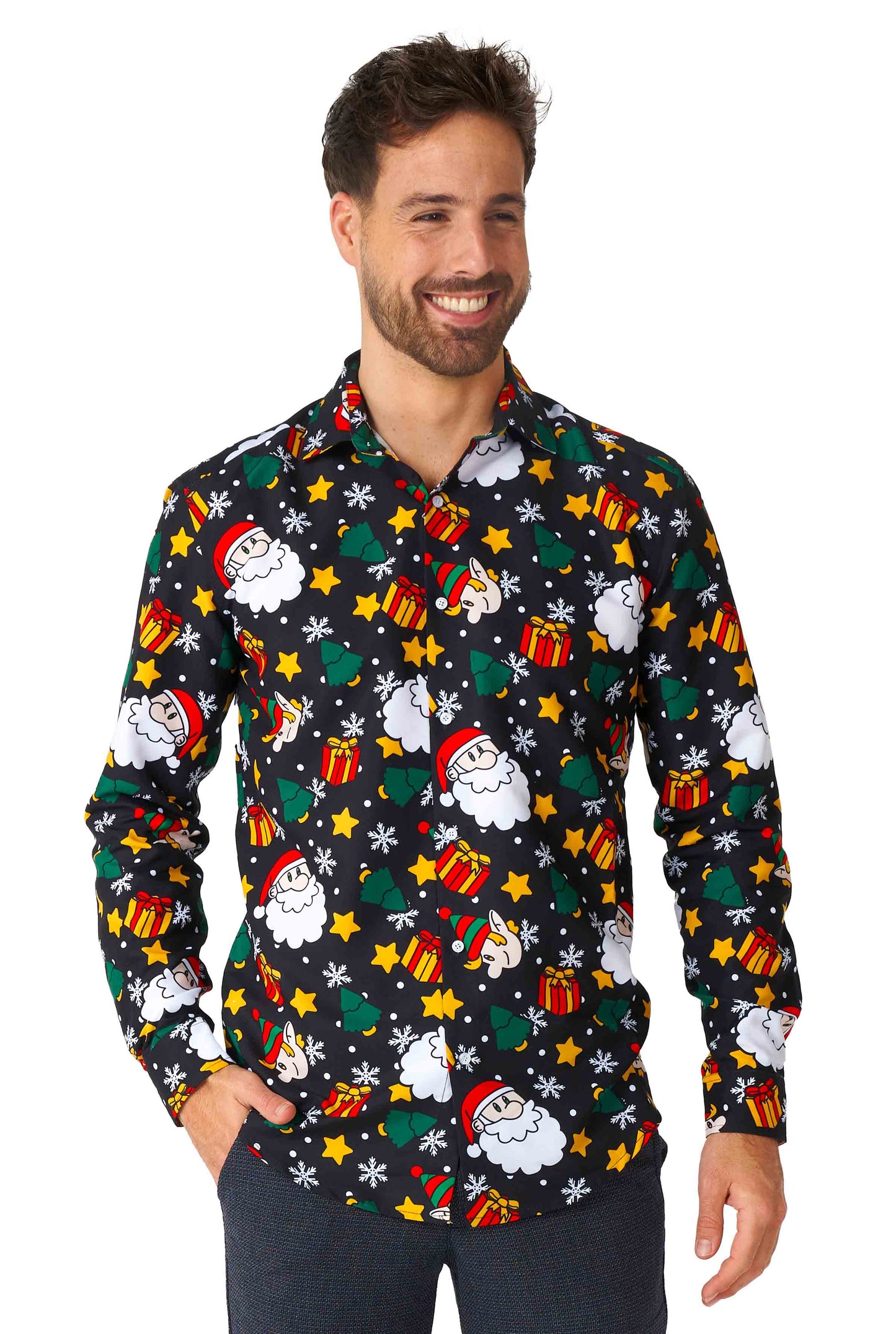 Suitmeister | Kerst Overhemd | Santa Elves Black
