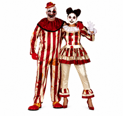 DUO DEAL | Killer Clown Kostuum | Dames & Heren |  Halloween Koppel Kostuum