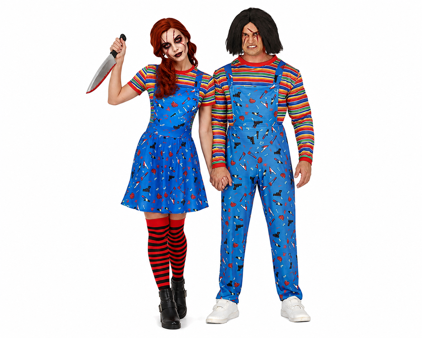 DUO DEAL | Chucky Kostuum Dames & Heren | Halloween Koppel Kostuum