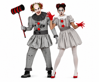 DUO DEAL | IT Pennywise Koppelostuum Dames & Heren | Halloween Clown Kostuums