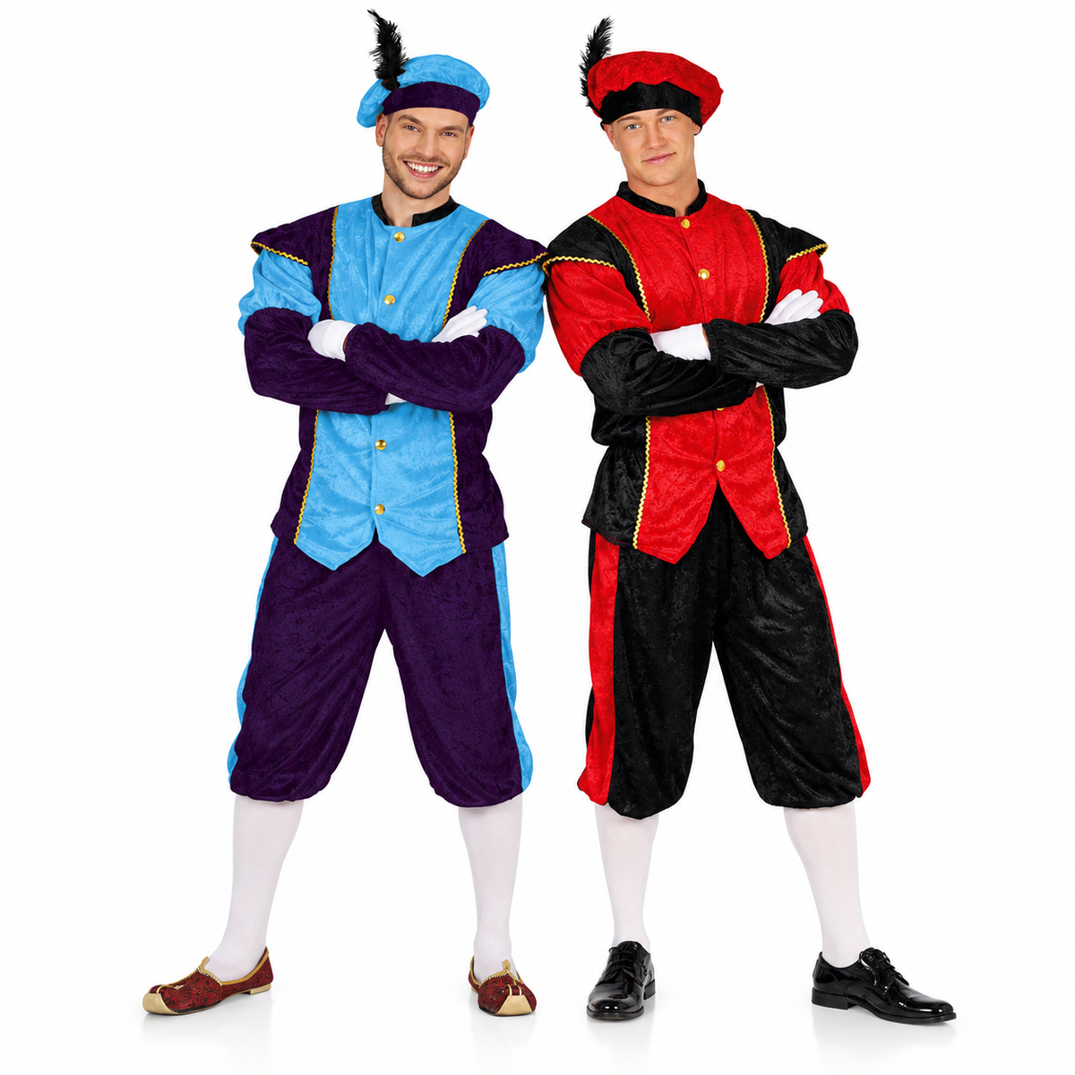 DUO DEAL – Pietenpakken Heren Rood & Blauw | 2 Personen