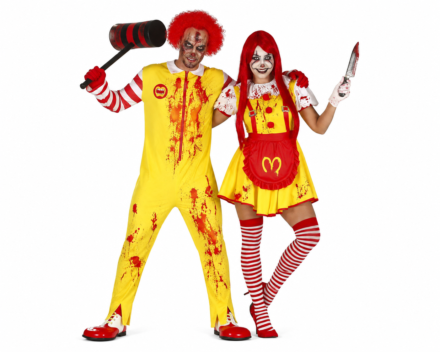 DUO DEAL | Zombie MCKiller Clown Kostuum | Dames & Heren – Halloween Koppel