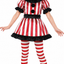 Eng Clown Kostuum Meisje – Rood Zwart Halloween Kostuum