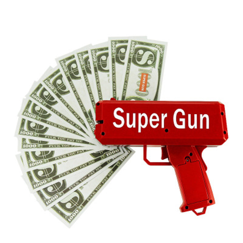 Money Gun - Geldpistool + 100 Geldbiljetten
