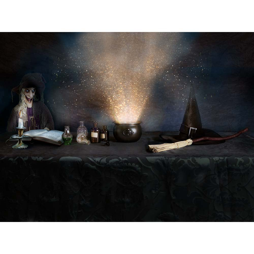 Heksenbezem decoratie voor Halloween