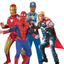 Carnavals groepskostuum Iron man, spiderman, captain america en thor kostuum voor volwassenen