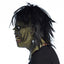 Groene monsterkop met haar en bouten latex masker