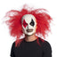 Latex horror clown masker met warrig rood haar voor volwassenen