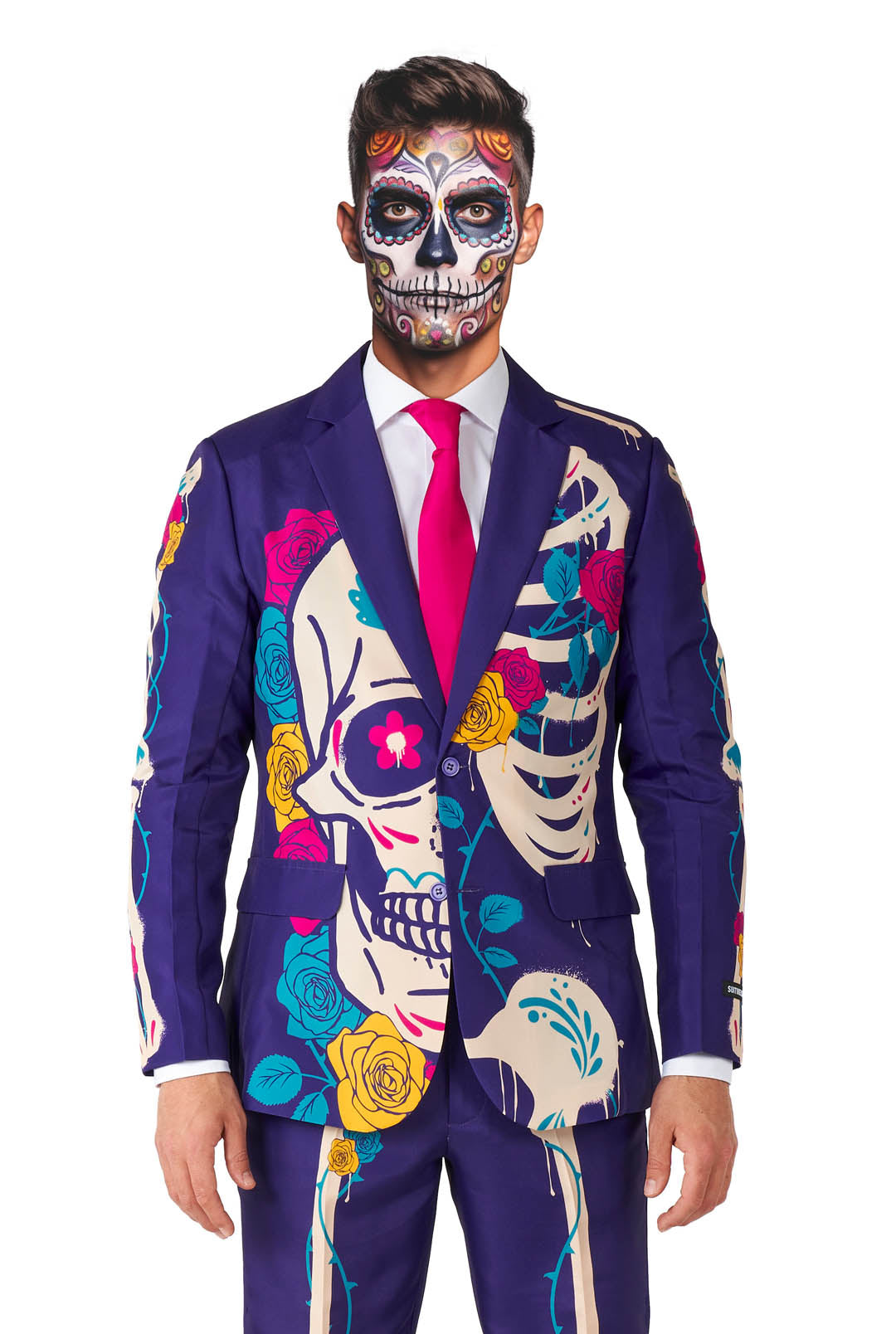 Suitmeister | Sugar Skull Purple | Herenkostuum Halloween