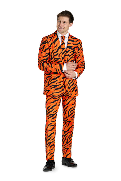 Suitmeister | Tiger Orange| Herenpak Tijgerprint | Oranje