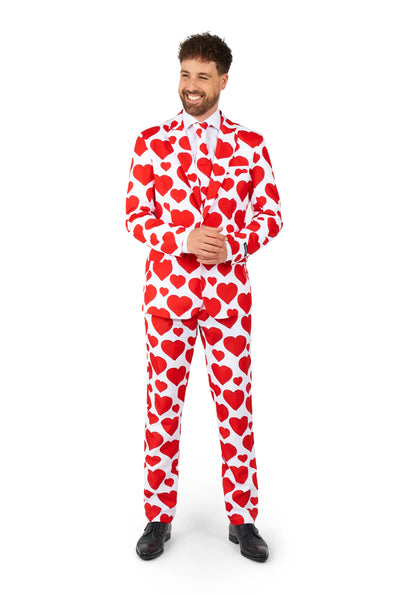 Suitmeister | Love |  Herenkostuum met hartjesprint