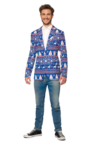 Christmas Blue Nordic Jacket