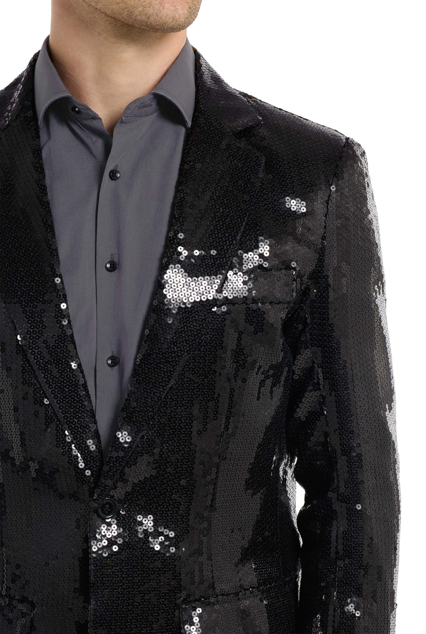 Suitmeister| Sequins Black | Glitter Jasje Zwart | Zwarte Blazer voor Heren