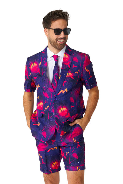 Suitmeister | SUMMER Retro Neon Navy | Herenpak | Herenkostuum