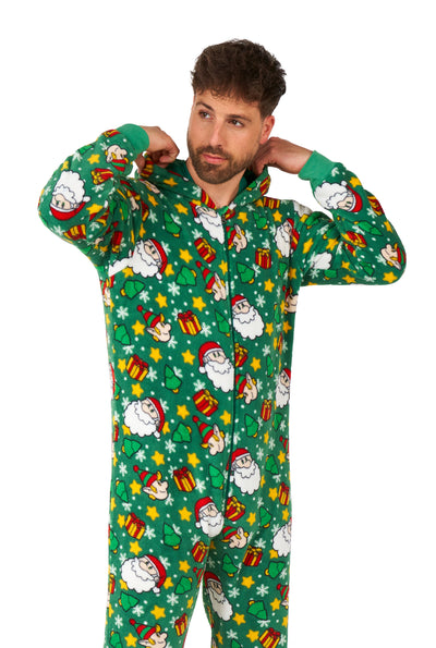 Weihnachts-Onesie Suitmeister Weihnachtsmann Elfen Grün