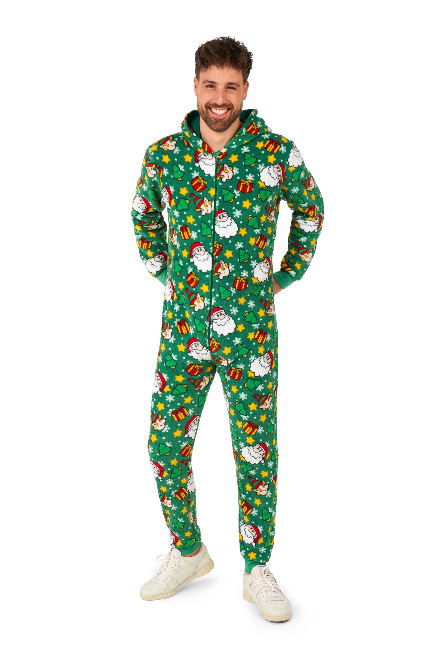 Weihnachts-Onesie Suitmeister Weihnachtsmann Elfen Grün