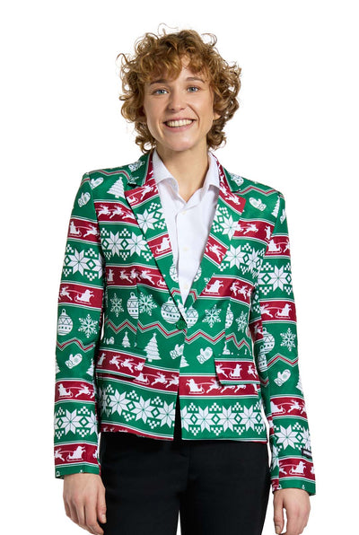 WMNS Weihnachtsgrüne Nordic Jacke