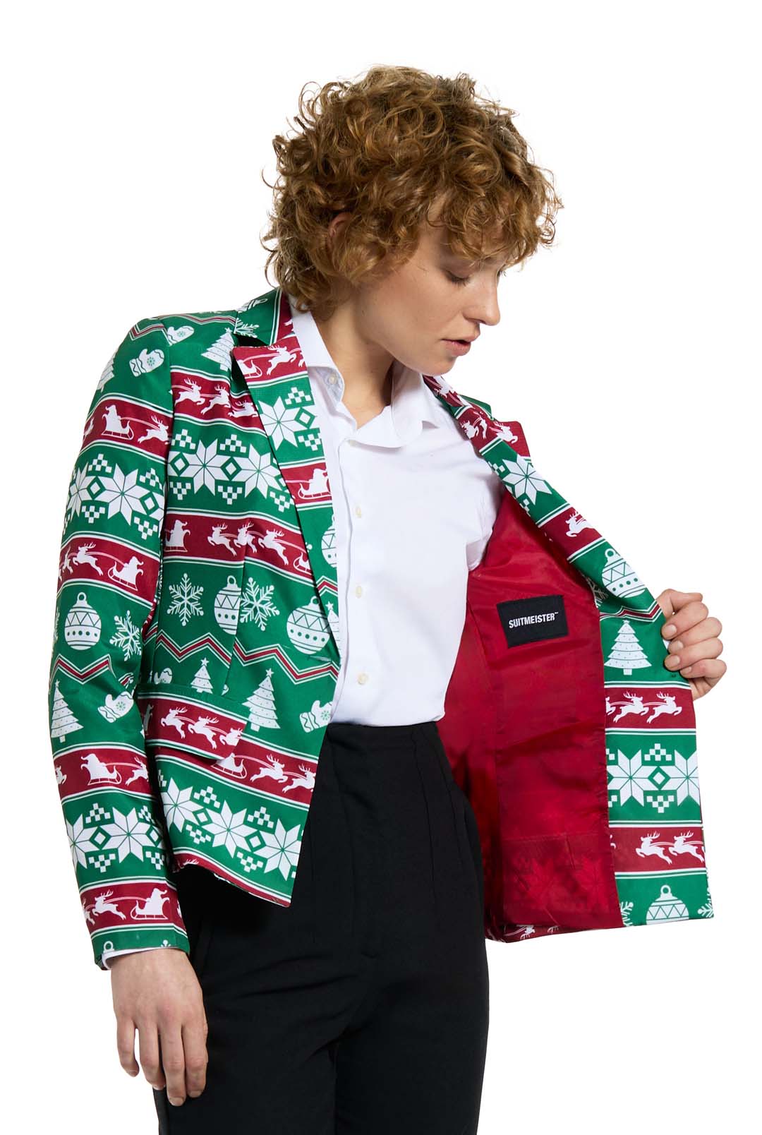 WMNS Weihnachtsgrüne Nordic Jacke