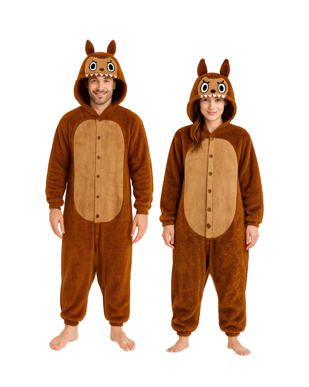 DUO DEAL: Labubu Onesie Dames + Heren | Bruin, Blauw of Beige