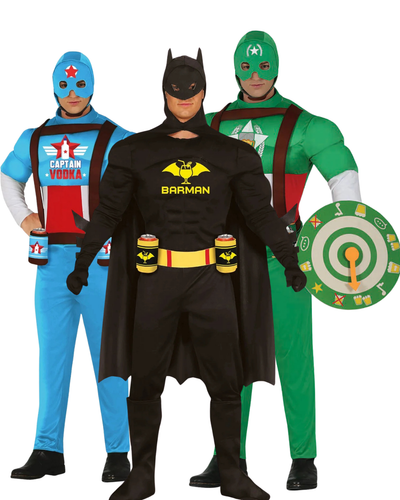 Trio Deal – Captain Wodka + Bierkapitein + Barman | Drankhelden Kostuums Heren