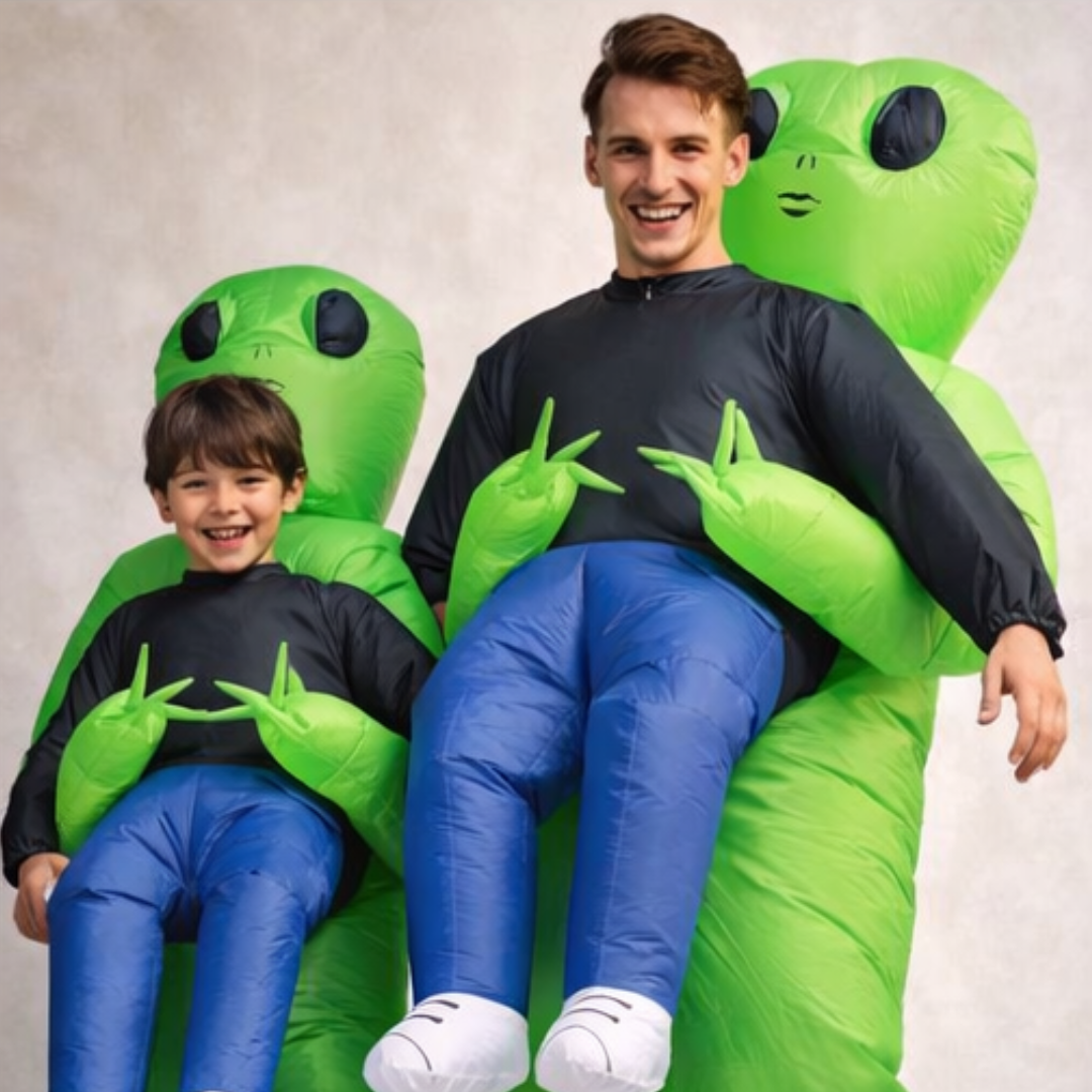 Alien Kostuum - Opblaasbaar - Voor Kinderen & Volwassenen