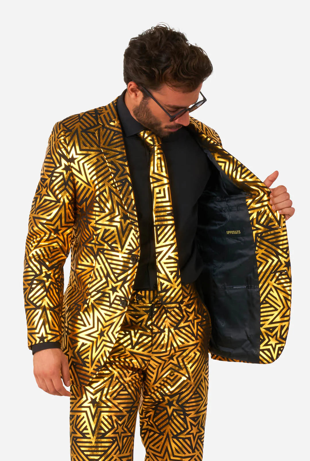 Opposuits | Golden Geo Star | Herenkostuum | Gouden herenpak