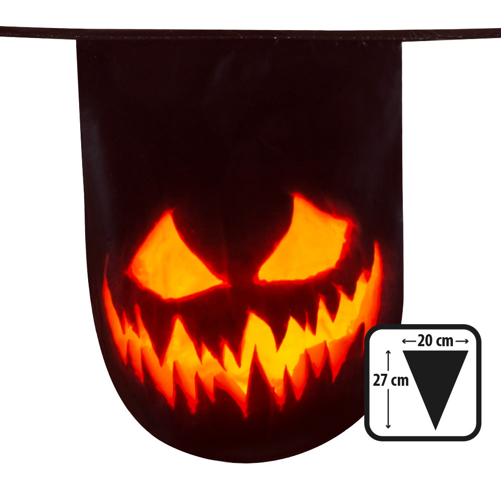 Creepy Pumpkin PE vlaggenlijn voor Halloweenversiering