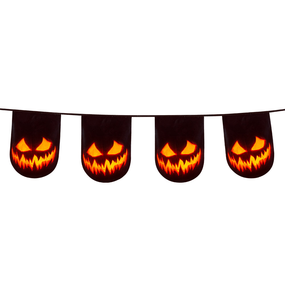 Creepy Pumpkin PE vlaggenlijn voor Halloweenversiering