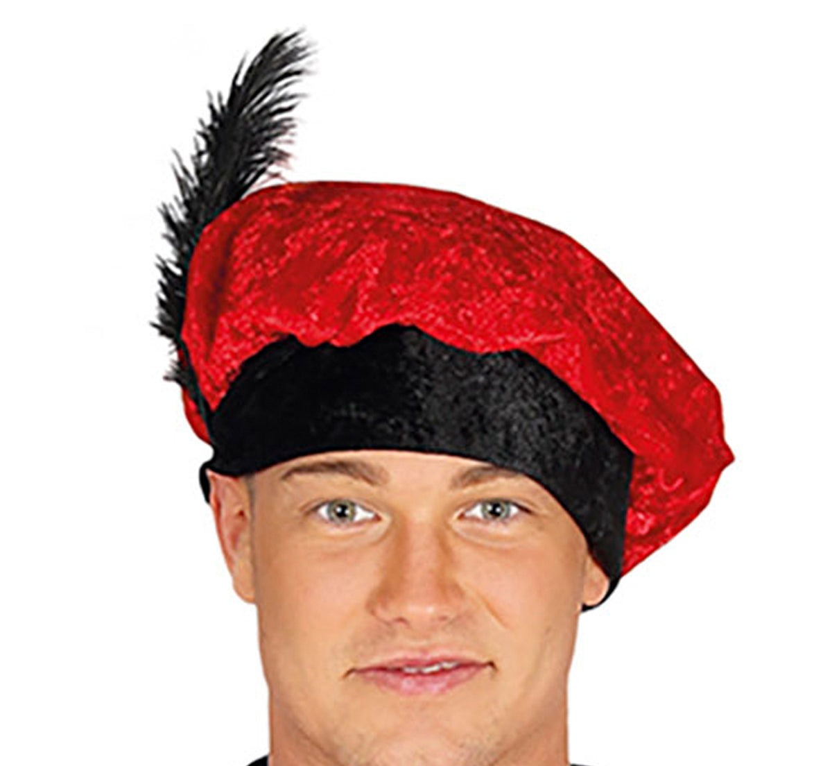 Rood pietenpak detail pietenmuts heren sinterklaas outfit