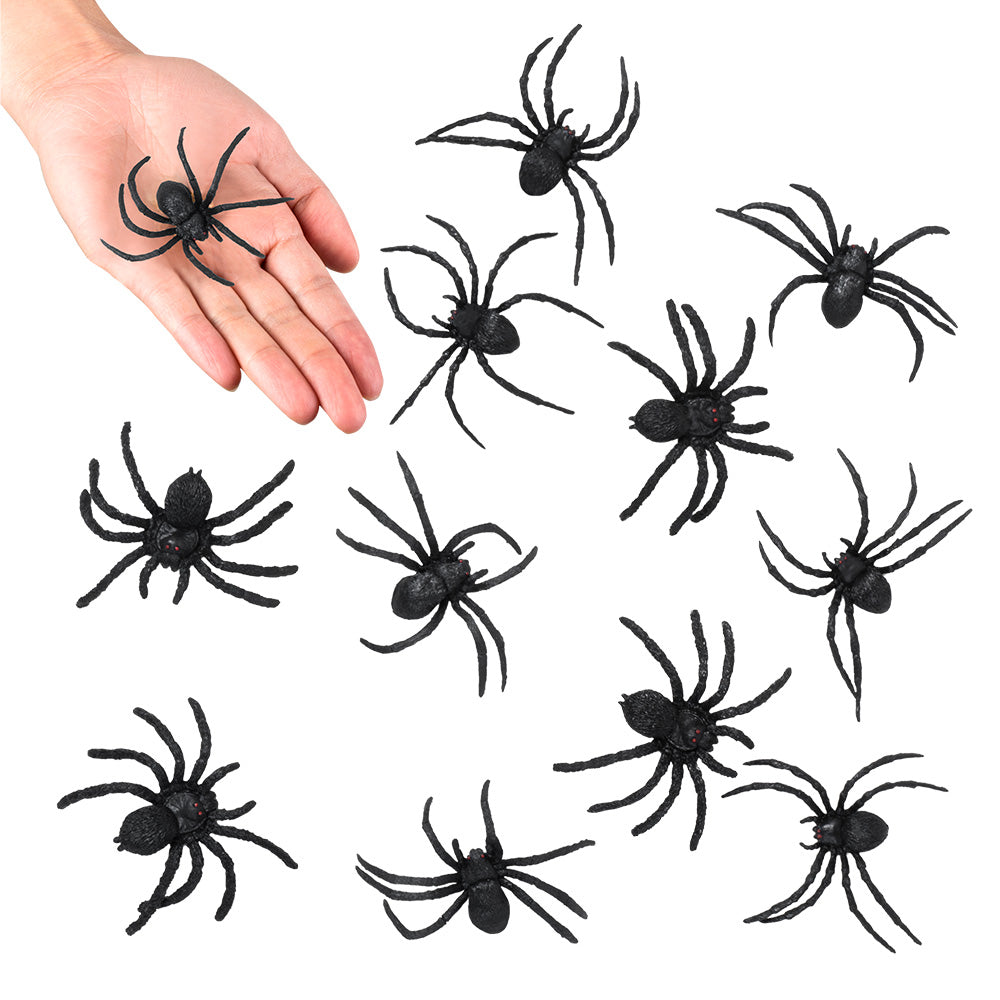 Set van 12 zwarte spinnen kopen