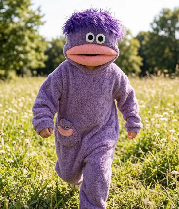 Big Mouth Monster Onesie Kinderen – Grappig Carnaval Kostuum