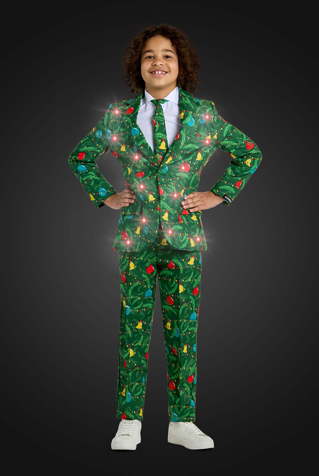 Suitmeister | BOYS Christmas Green Tree Light Up | Kinderkostuum