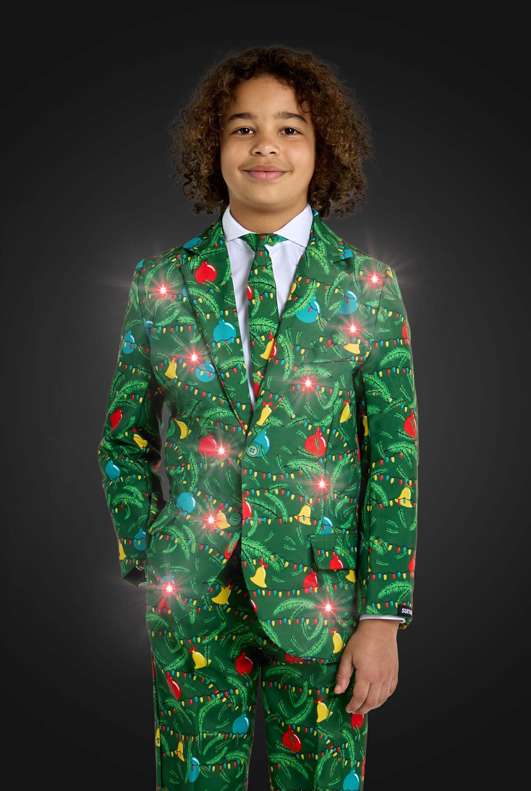 Suitmeister | BOYS Christmas Green Tree Light Up | Kinderkostuum
