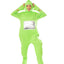 groen teletubbie pak