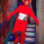 Teletubbie kostuum in actie