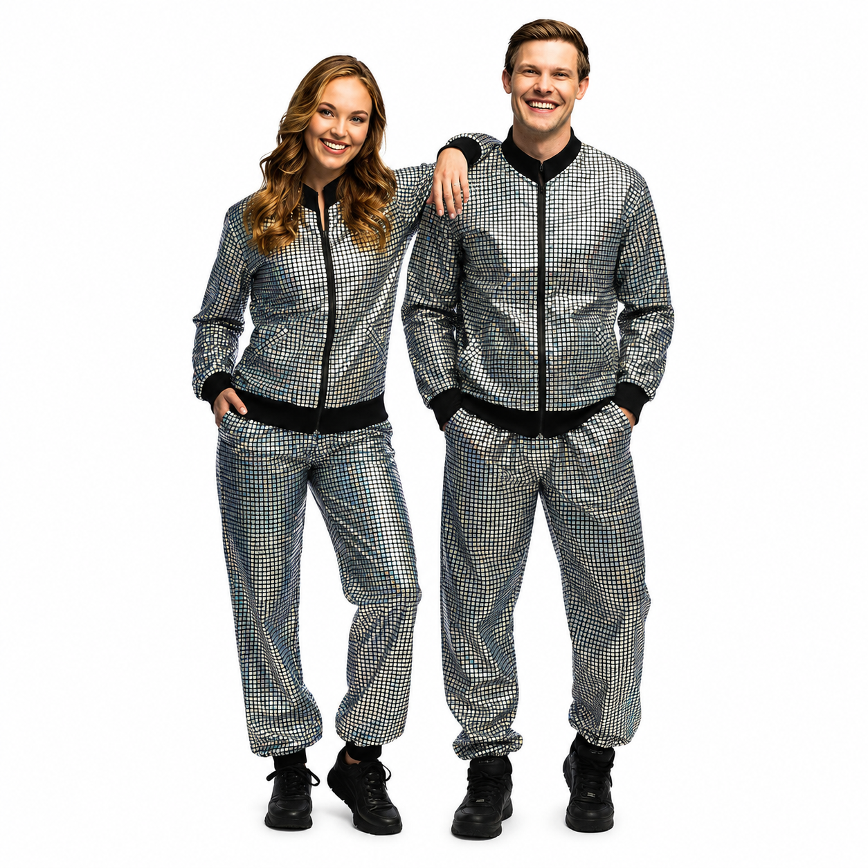 Zilveren Discobal Trainingspakken | DUO DEAL – Perfect voor Koppels & Vrienden