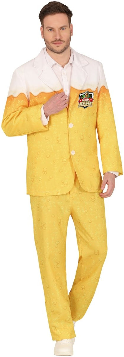 Bierpak Heren – Geel/Wit Kostuum met Jasje & Broek