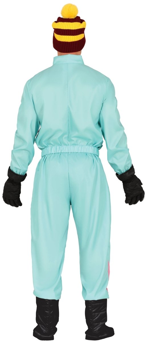 Blauw-Paars Skipak Heren – Retro Jumpsuit met Riem