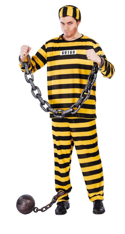 Boevenpak Heren Geel & Zwart – Gevangene Kostuum