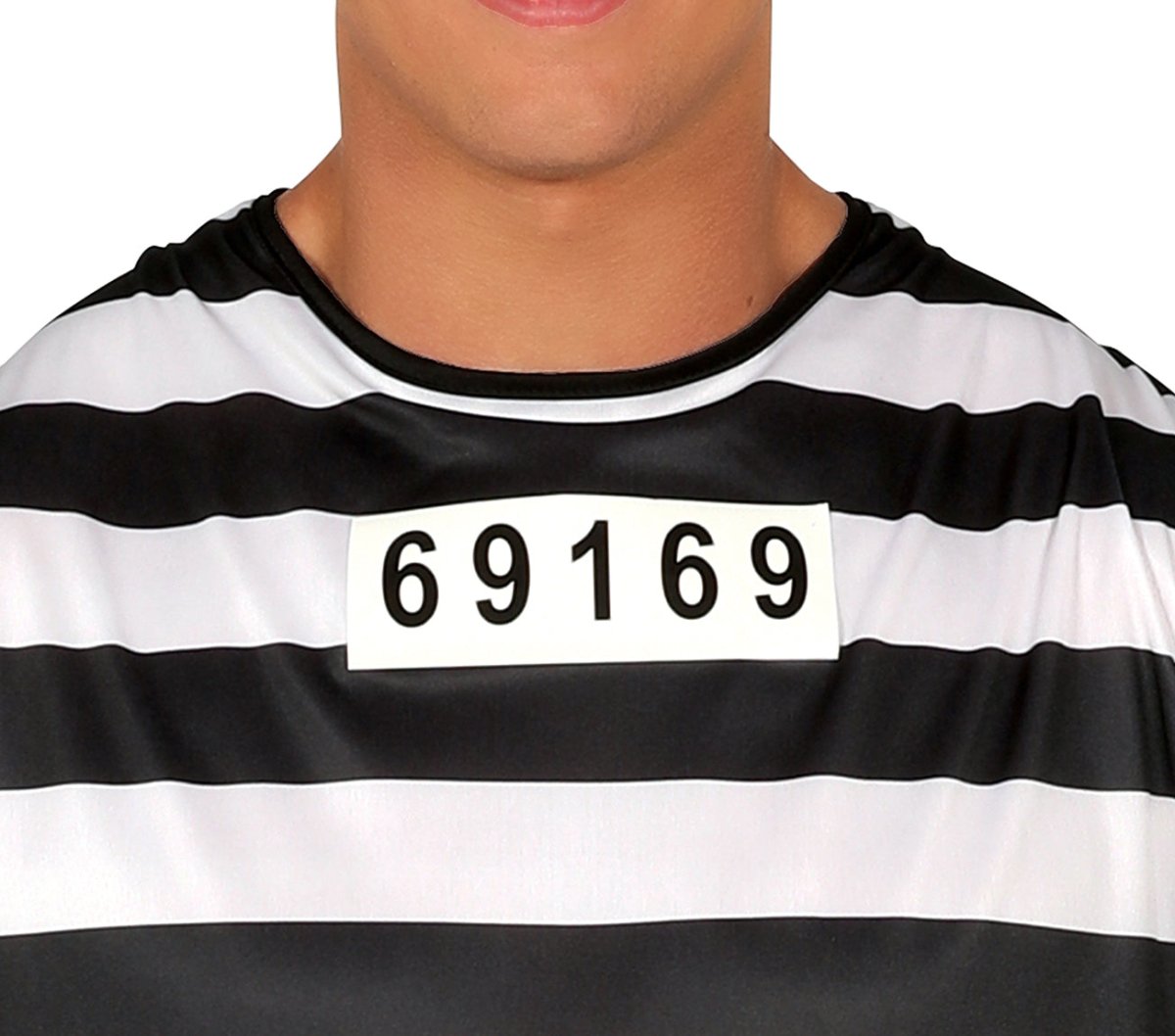 Boevenpak Heren Zwart/Wit – Klassiek Gestreept Kostuum met Pet, Shirt & Broek