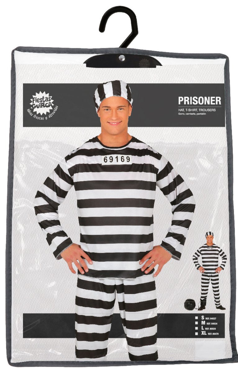 Boevenpak Heren Zwart/Wit – Klassiek Gestreept Kostuum met Pet, Shirt & Broek